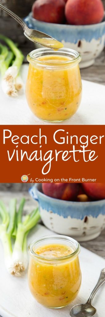 It is so easy to make your own Peach Ginger Vinaigrette. Perfect on salads or a marinade!