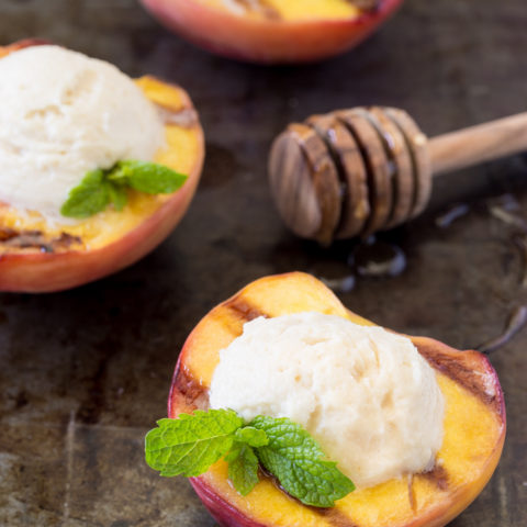 Grilled Peaches with Honey