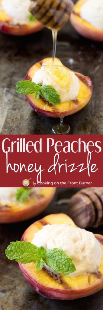 Grilled Peaches with a honey drizzle