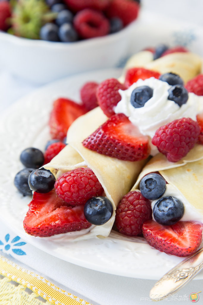 Triple Berry Crepes with Lemon Curd