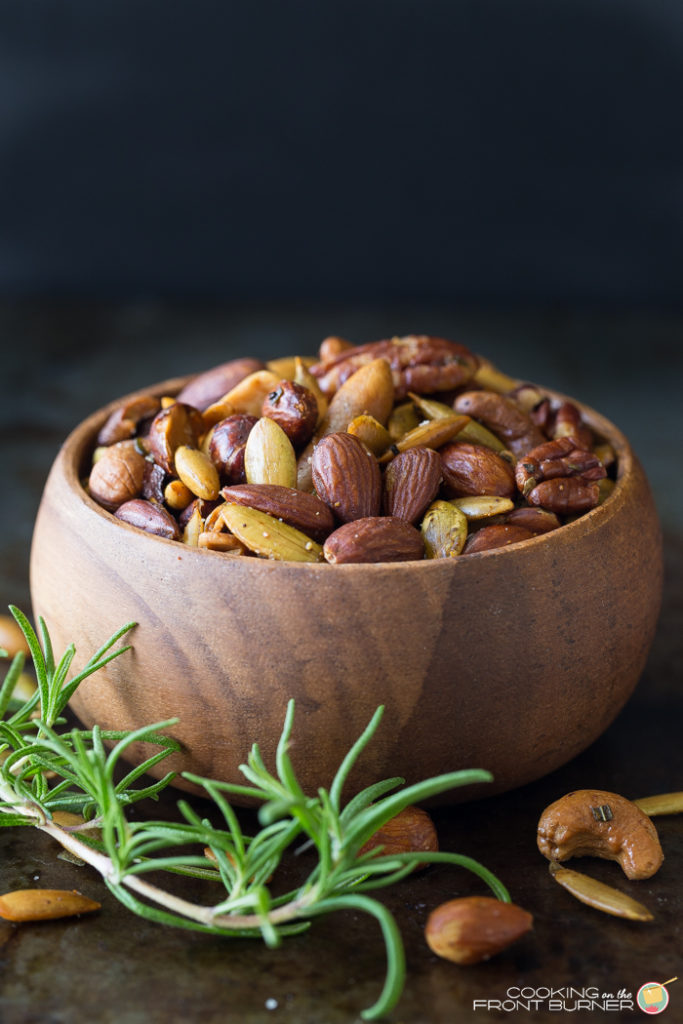 Rosemary Spiced Mixed Nuts are a great recipe to have on hand - so easy and simple!