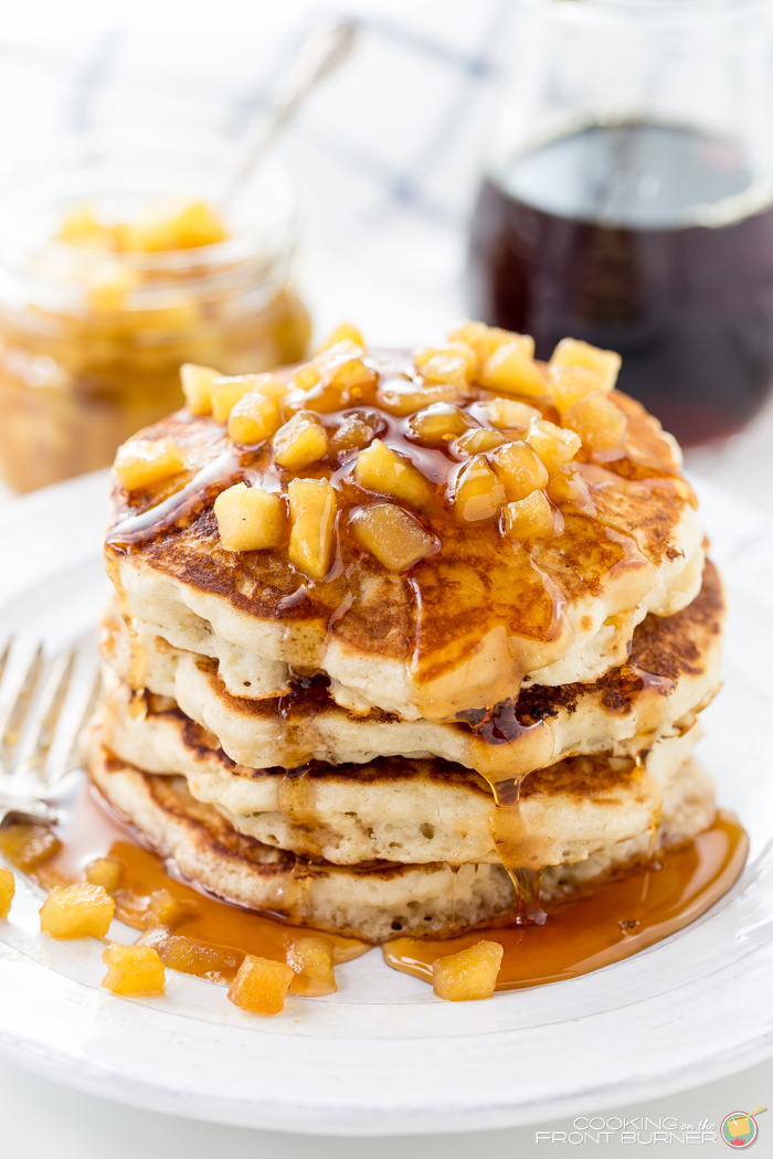 APPLE PANCAKES WITH APPLE MAPLE SAUCE | Cooking on the Front Burner