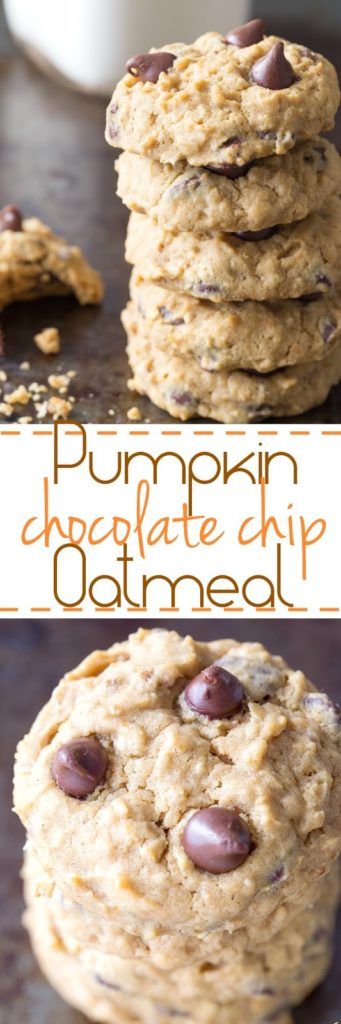 Pumpkin Chocolate Chip Oatmeal Cookies