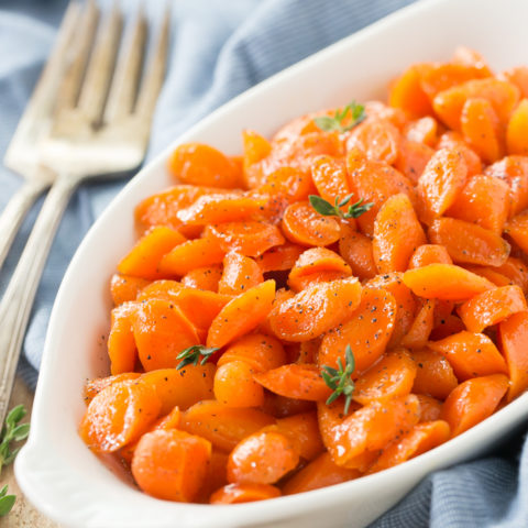 Honey Bourbon Glazed Carrots