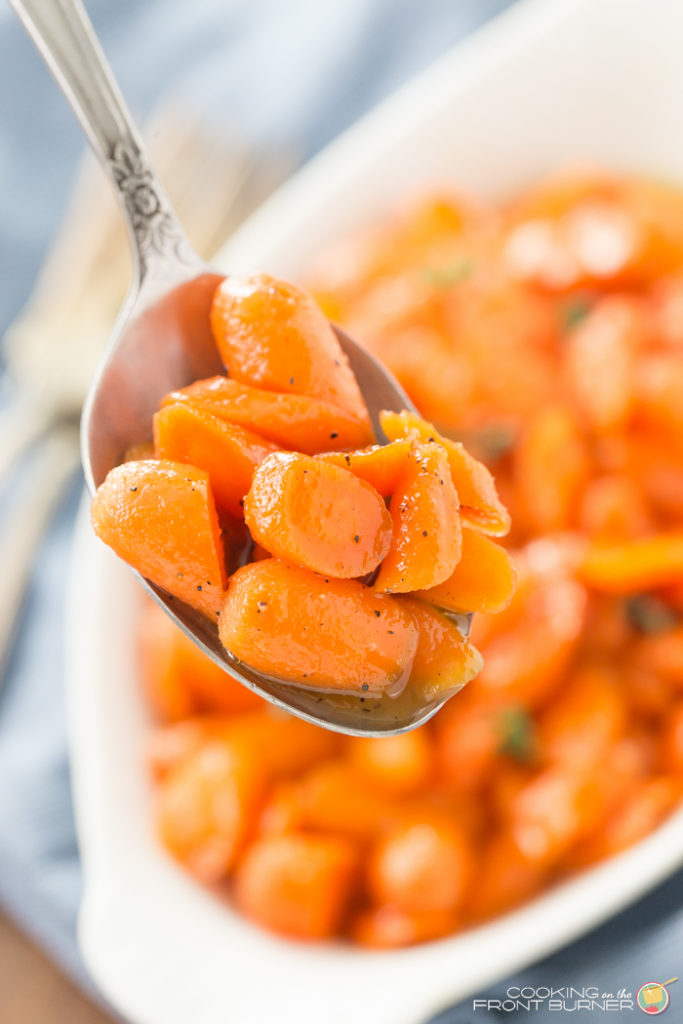 Bourbon honey glazed carrots are easy to make and add a pop of color to this great side dish recipe!