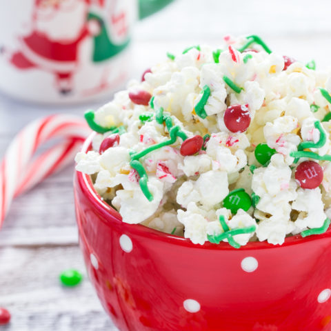 White Chocolate Peppermint Popcorn