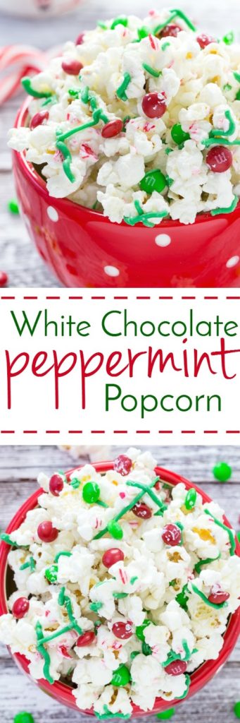 Holiday White Chocolate Peppermint Popcorn