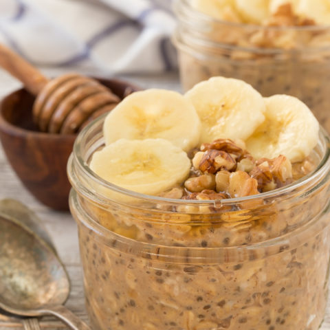 Overnight Banana Peanut Butter Oatmeal