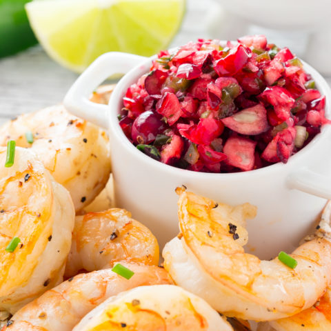 Grilled Shrimp with Cranberry Salsa