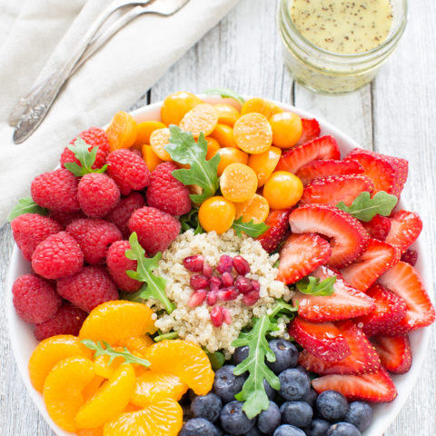 Fresh Fruit Arugula and Quinoa Salad