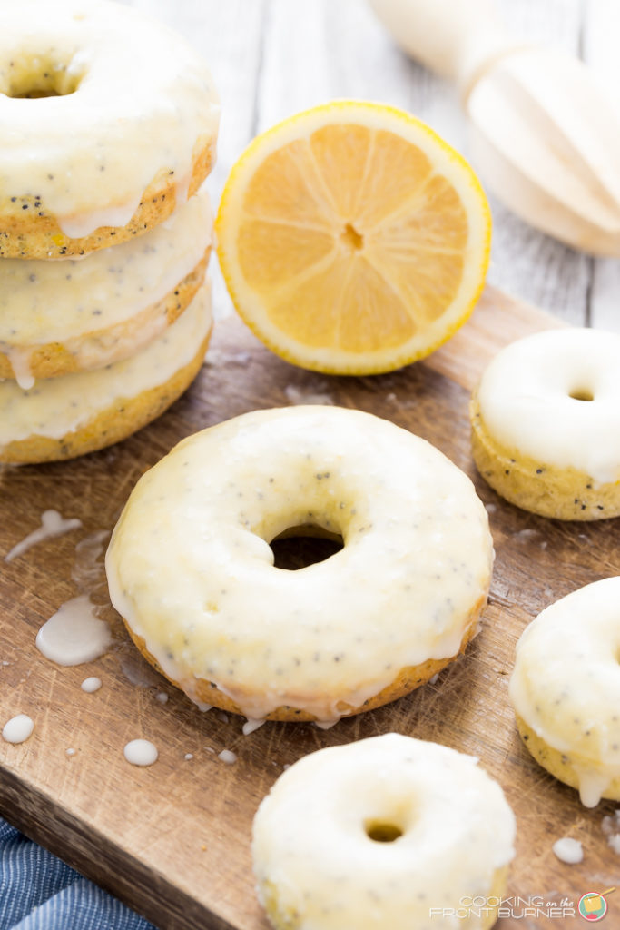 Glazed Lemon Poppy Seed Baked Donuts