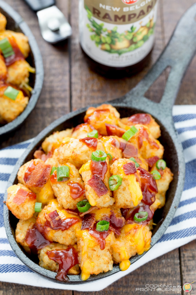 It's always appetizer time and these Cheesy BBQ and Bacon Totchos are perfect for any gathering.