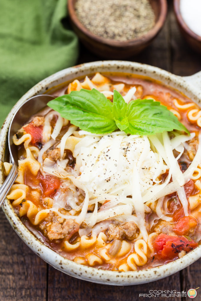 One pot lasagna soup is the perfect quick and easy dinner recipe. If you love lasagna, you will love this soup.