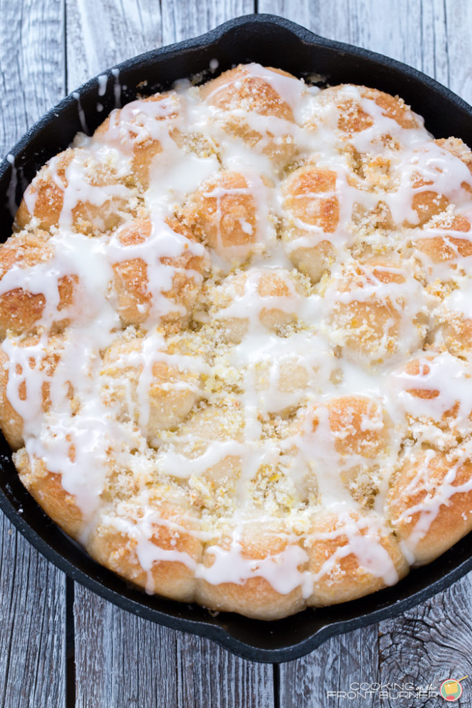 Pucker up citrus lover and enjoy these easy lemon glazed, lemon pull apart rolls. Made and served in one skillet! Perfect for breakfast, brunch, Easter, Mother's Day and more!