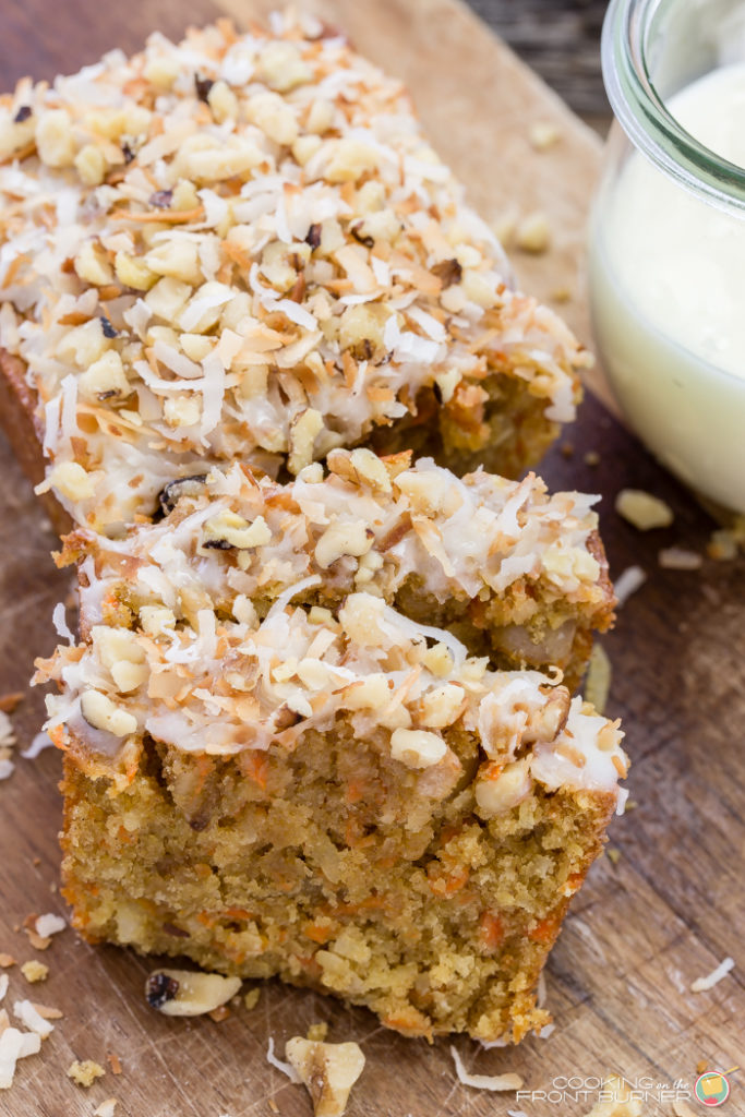 Carrot Coconut Glazed Bread