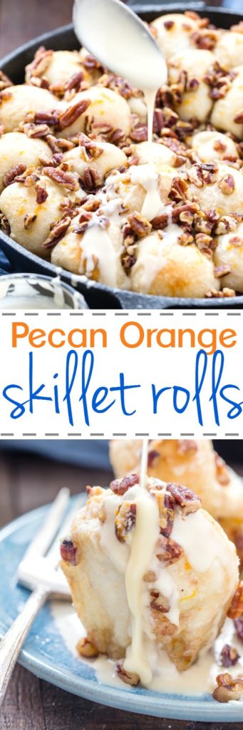 Skillet Orange Pecan Pull Apart Rolls