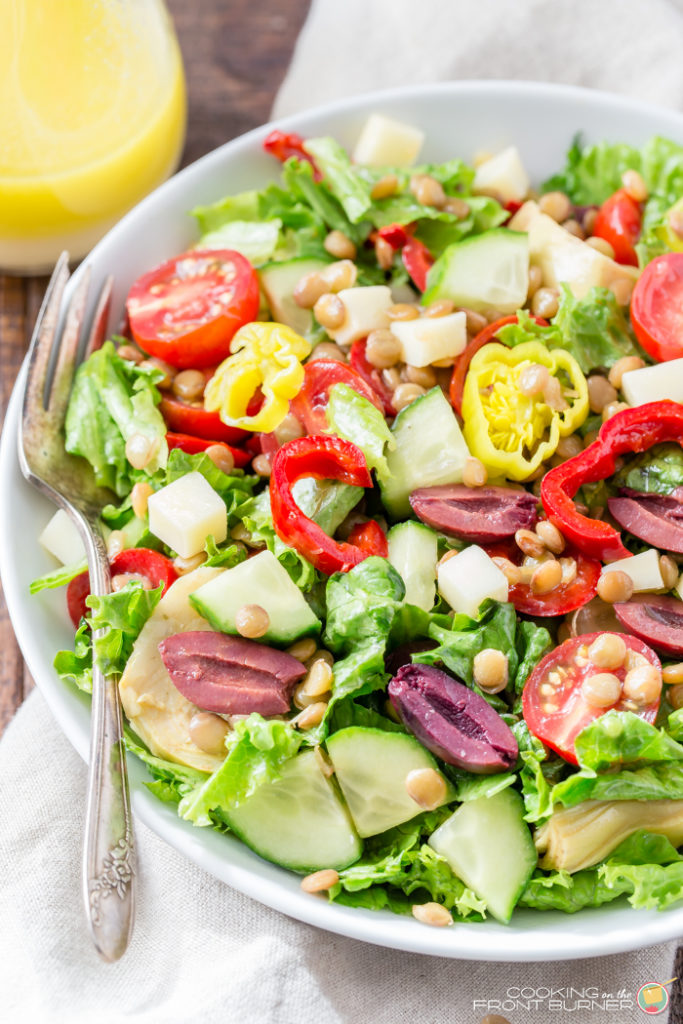 Healthy Italian Lentil Chopped Salad