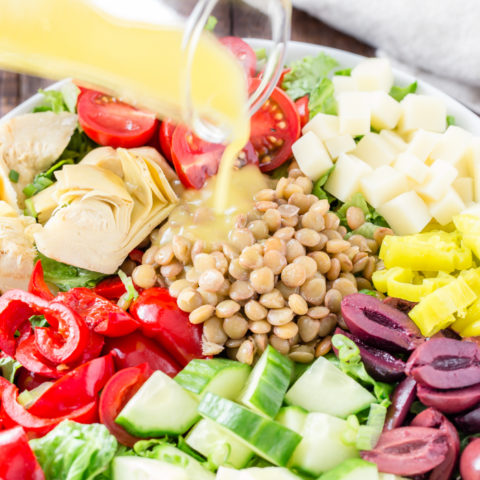 Healthy Italian Lentil Chopped Salad