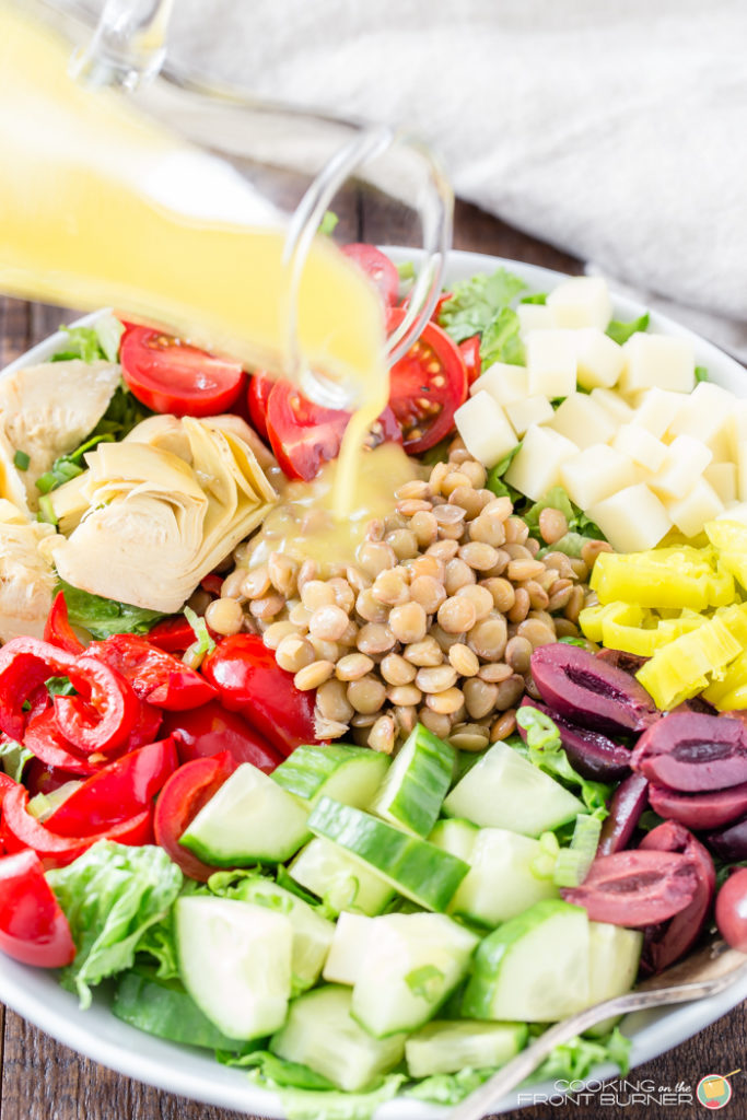 Italian Lentil Chopped Salad image Healthy Italian Lentil Chopped Salad #SpringCleanse #LoveALentil #ad