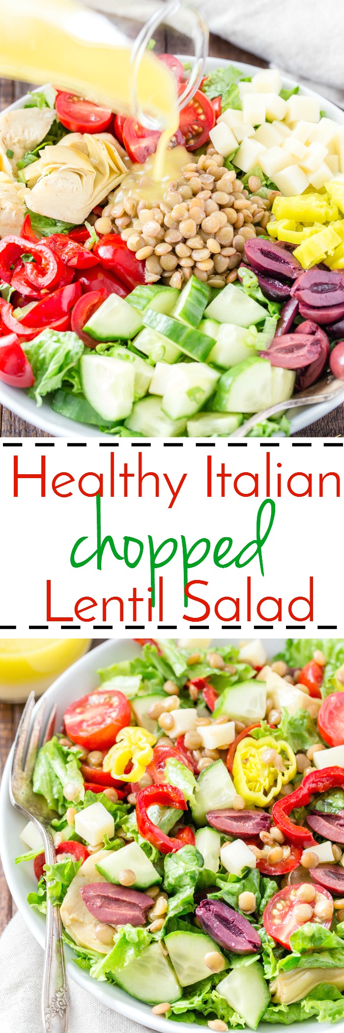 Healthy Lentil Salad with veggies