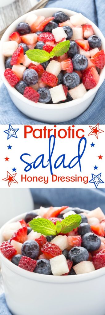 Patriotic Salad with Honey Poppy Seed Vinaigrette