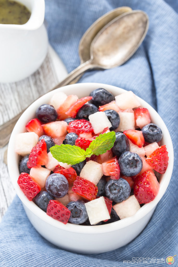 Patriotic Salad with Poppy Seed Honey Dressing