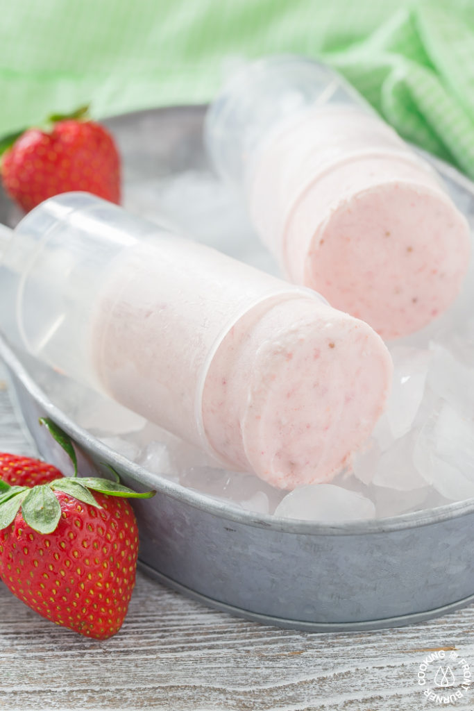 Bourbon Strawberry Push Ups These easy Bourbon Fresh Strawberry Push Ups will become your favorite (adult) summer treat for cooling off!
