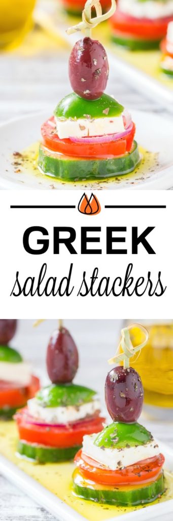 Mini Greek Salad Stacker Appetizers