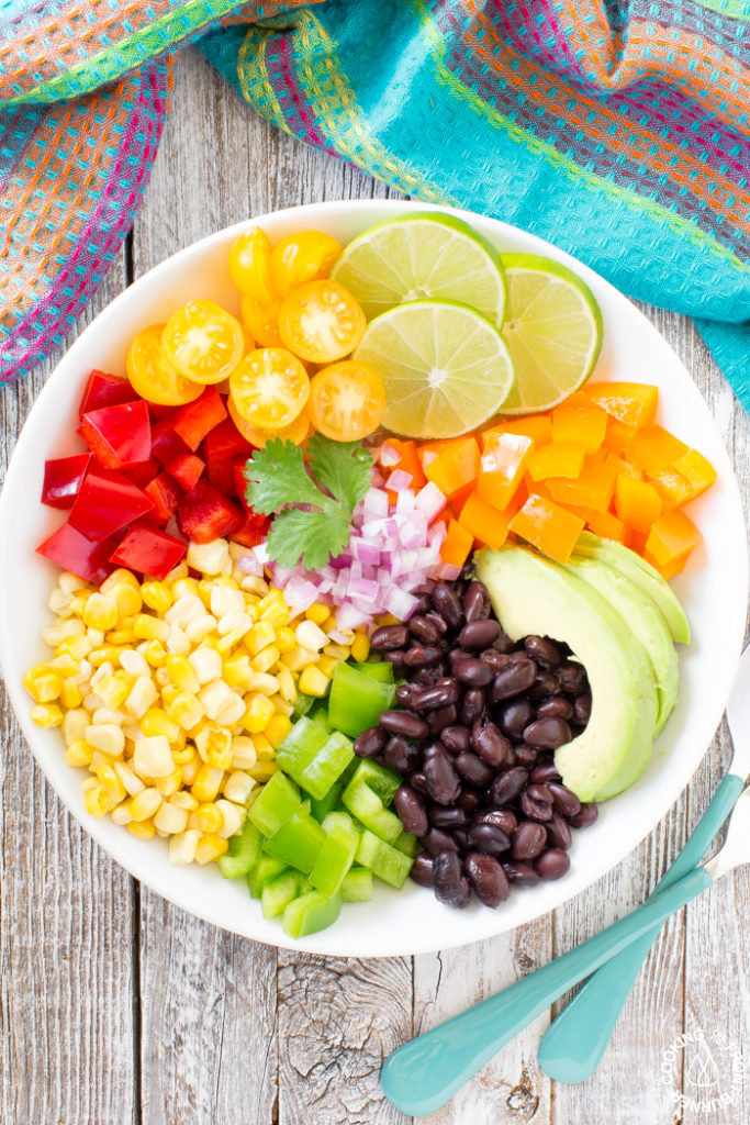 Fresh Summer Vegetables for making black bean corn salad