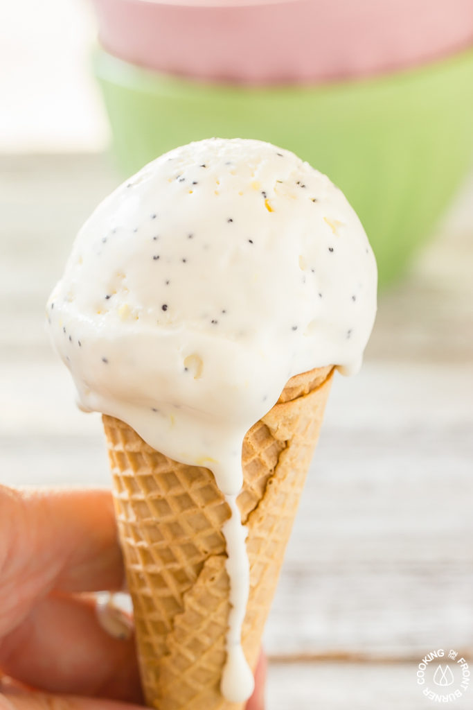 Lemon poppy seed no churn ice cream is so refreshing. With fresh lemon juice and zest, this is the perfect summer frozen dessert recipe!