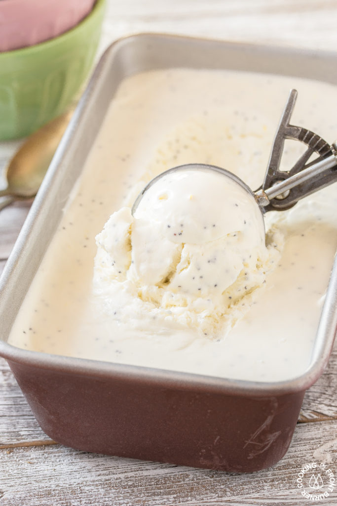 Lemon poppy seed no churn ice cream is so refreshing. With fresh lemon juice and zest, this is the perfect summer frozen dessert recipe!