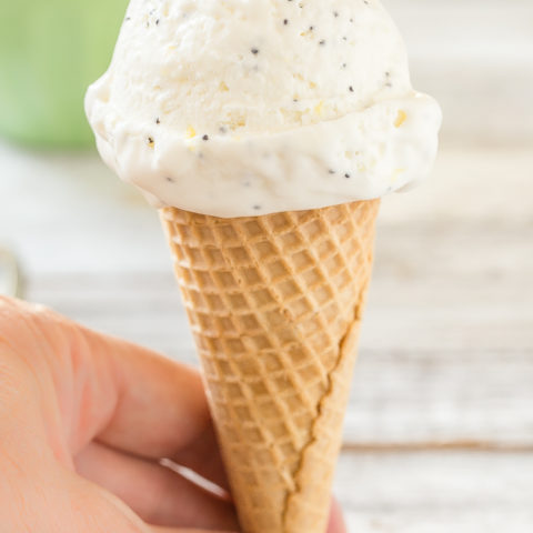 Lemon Poppy Seed No Churn Ice Cream