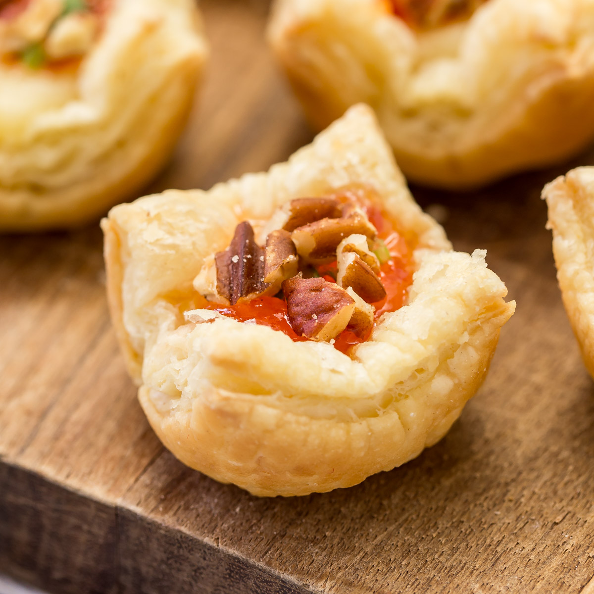 3-Ingredient Puff Pastry Bites with Roasted Red Peppers & Feta