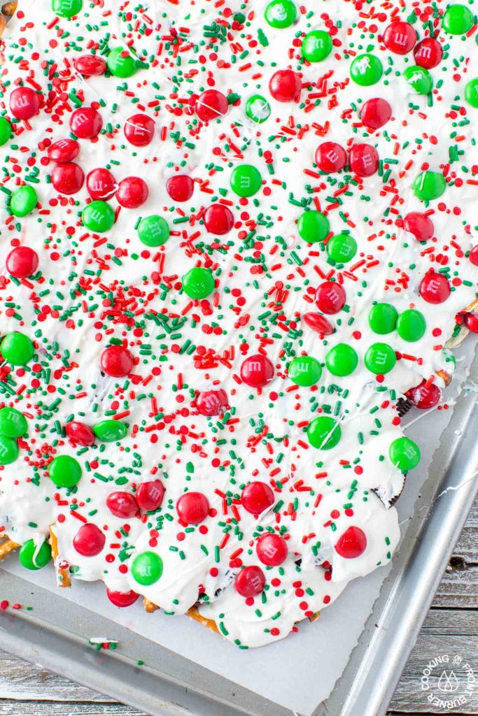  This Easy Christmas Bark Recipe is loaded with sweet and salty ingredients for a perfect combo! Makes a great snack or gift for the holidays!