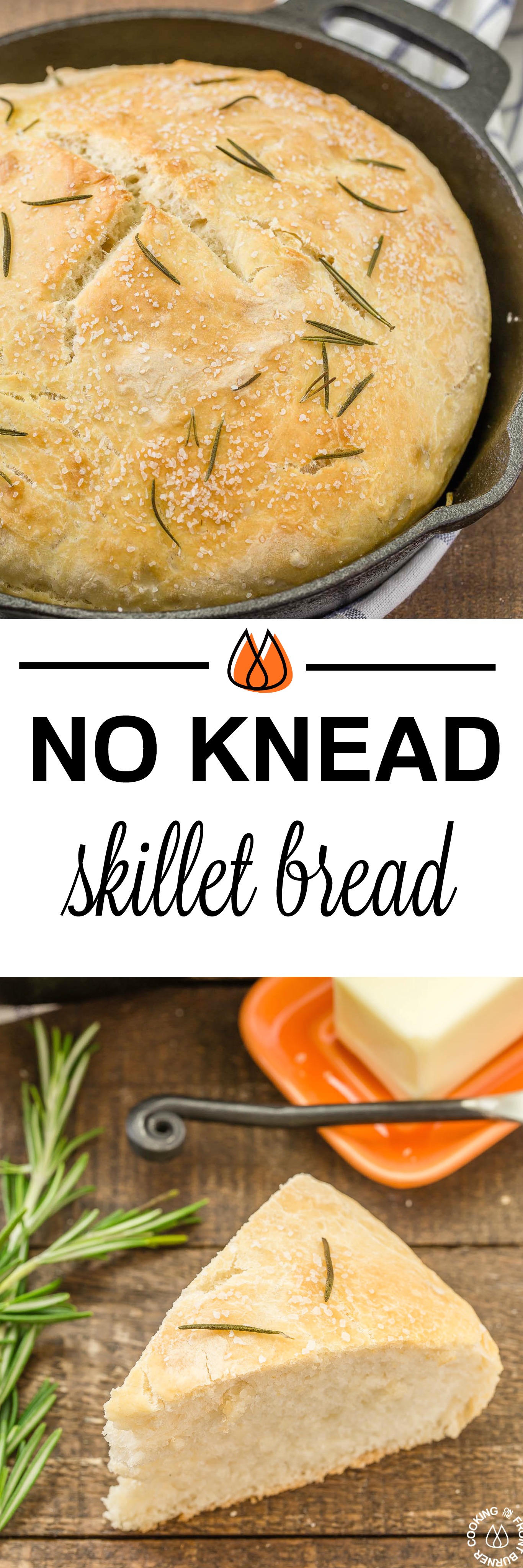 Easy No Knead Skillet Bread