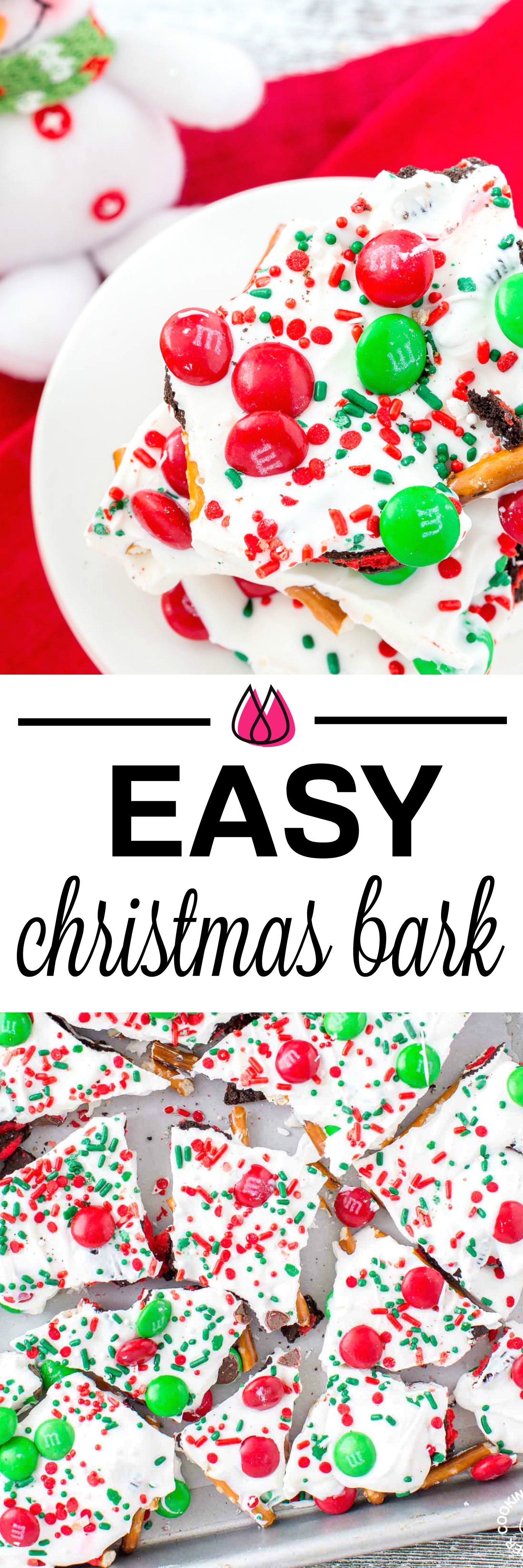 This Easy Christmas Bark Recipe is loaded with sweet and salty ingredients for a perfect combo! Makes a great snack or gift for the holidays!