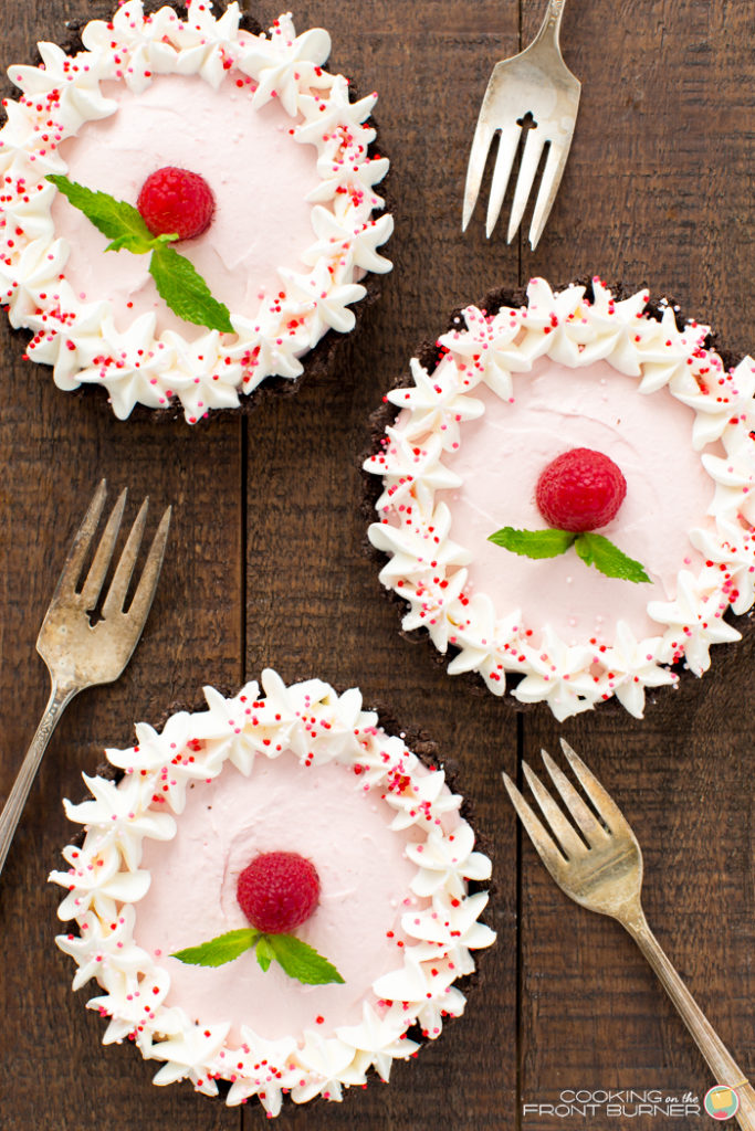 No Bake Raspberry Mousse Tarts