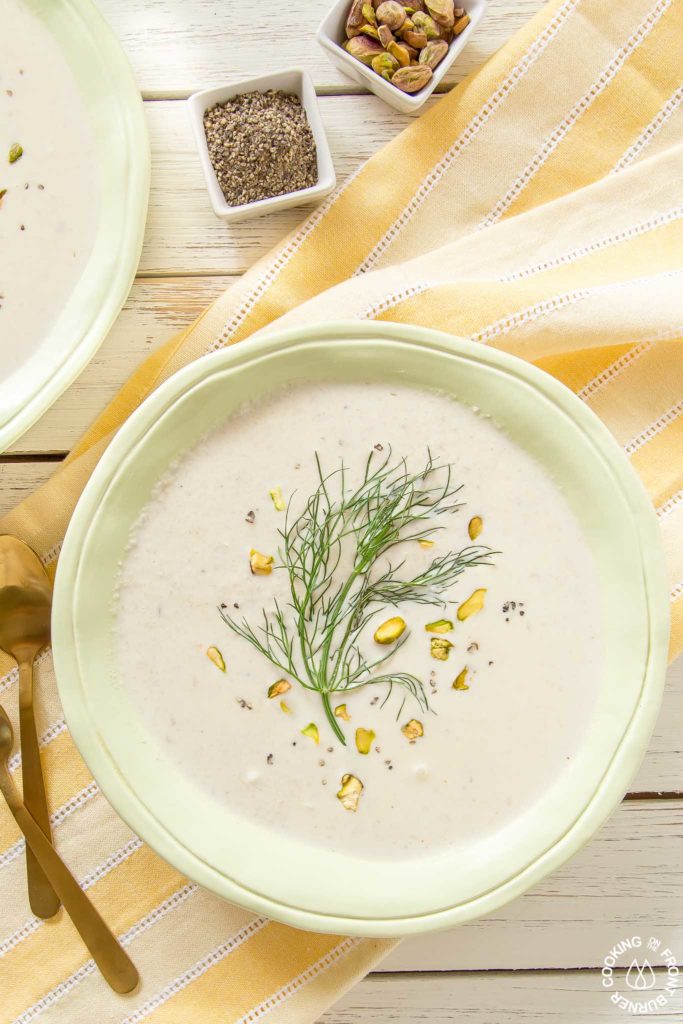 Soup with pistachios