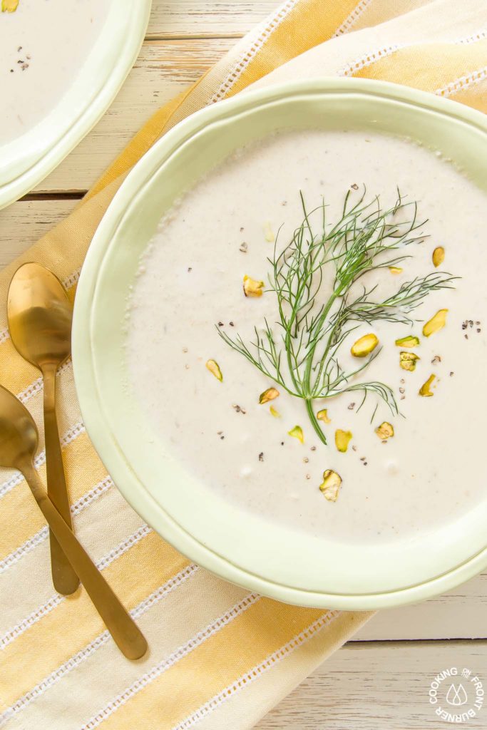 soup bowl with 2 spoons