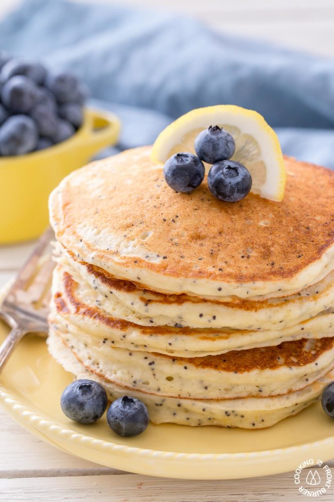 poppy seed pancakes with blueberries