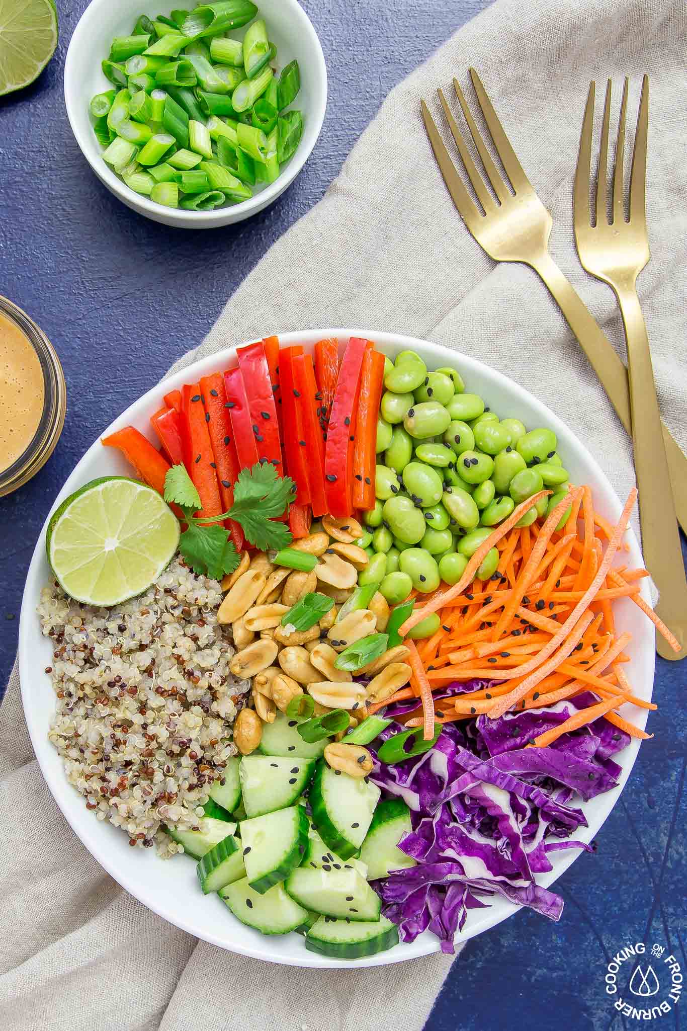 ASIAN QUINOA BOWL & PEANUT DRESSING Cooking on the Front Burner
