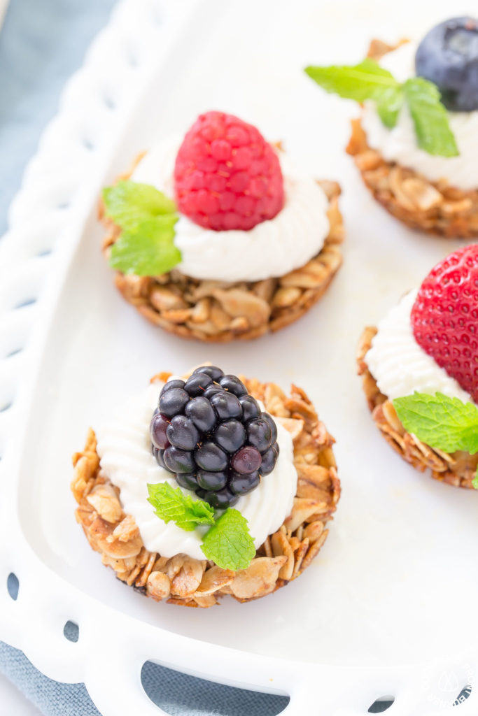 Fruit tarts on a plate