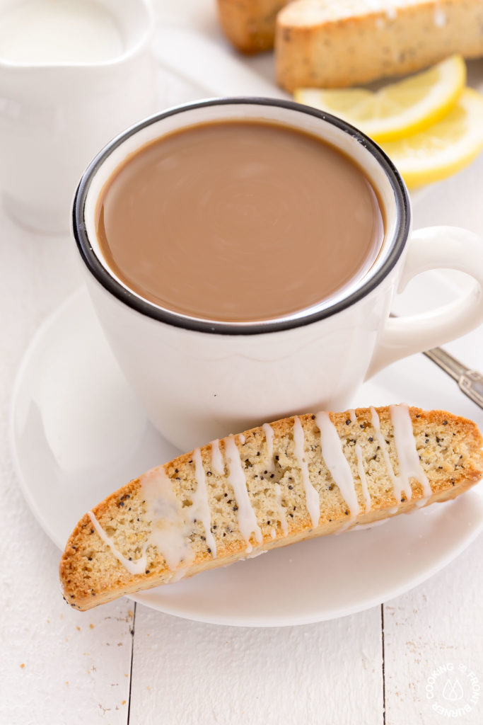 biscotti on a coffee saucer