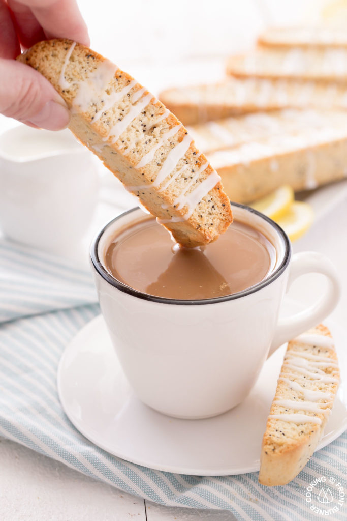 dunking biscotti in coffee