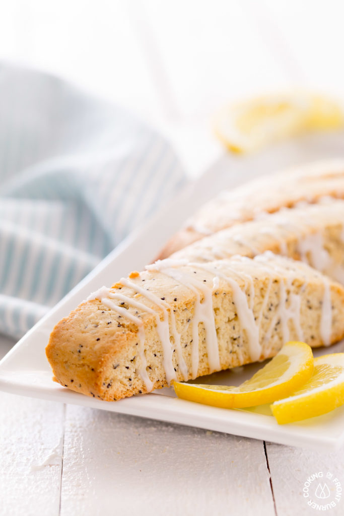 close up of biscotti on a plate