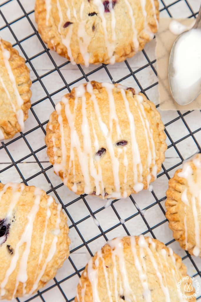 glazed homemade blueberry hand pie