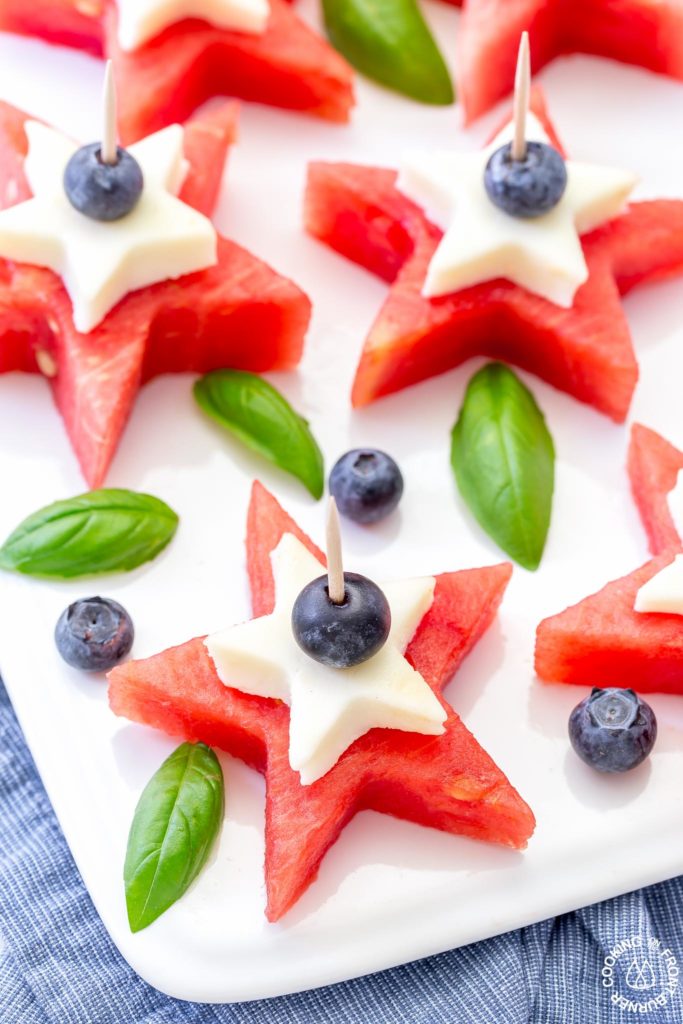 Watermelon appetizers on a plate