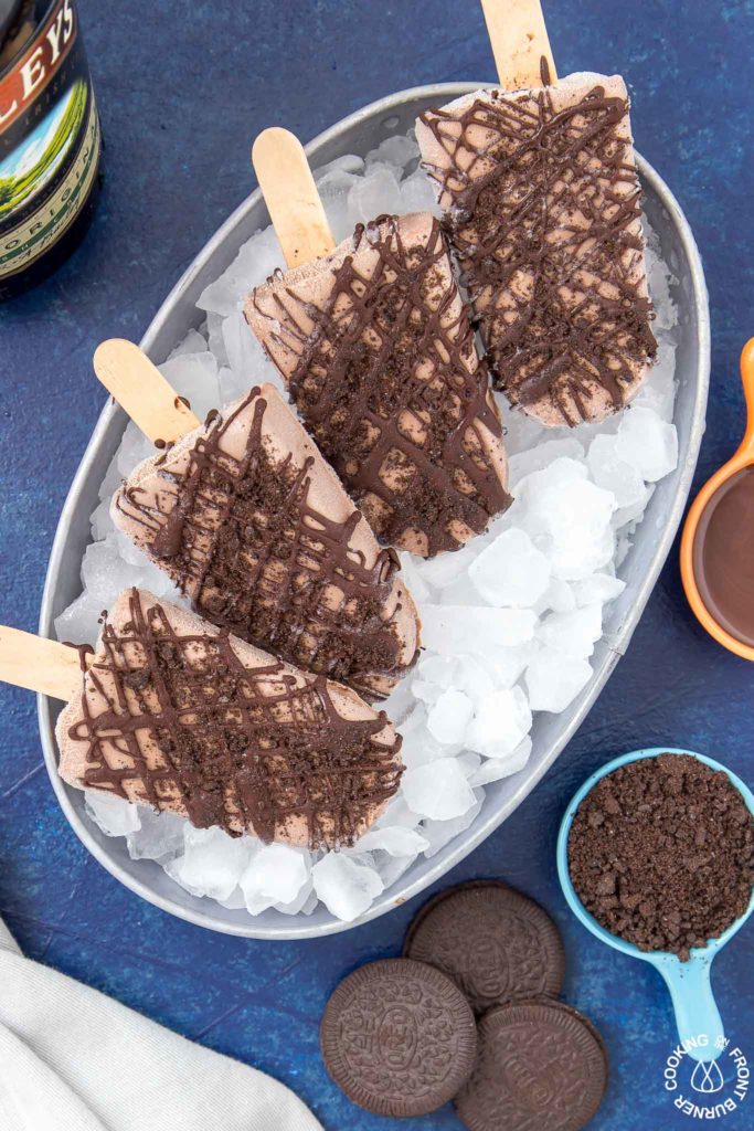 mudslide popsicles in a dish