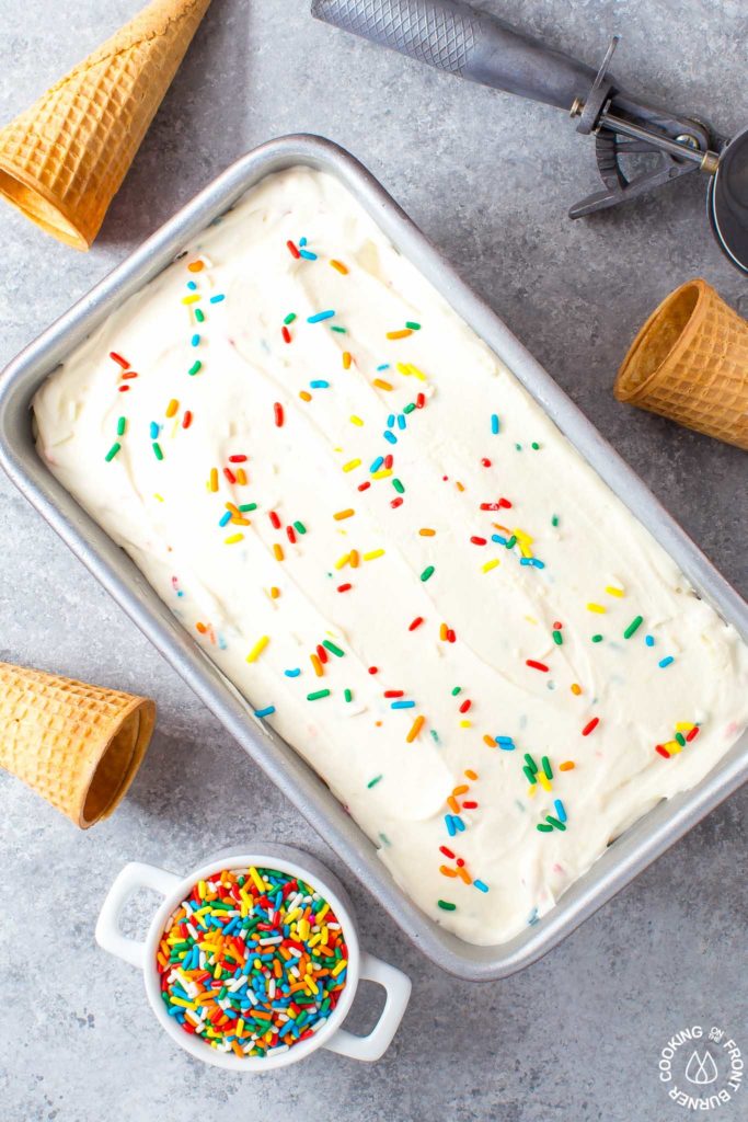 funfetti ice cream in loaf pan