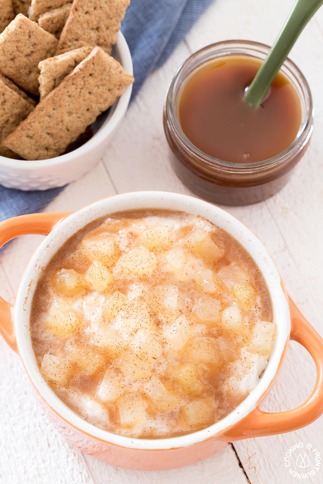 Apple Pie Caramel Dip Cooking on the Front Burner